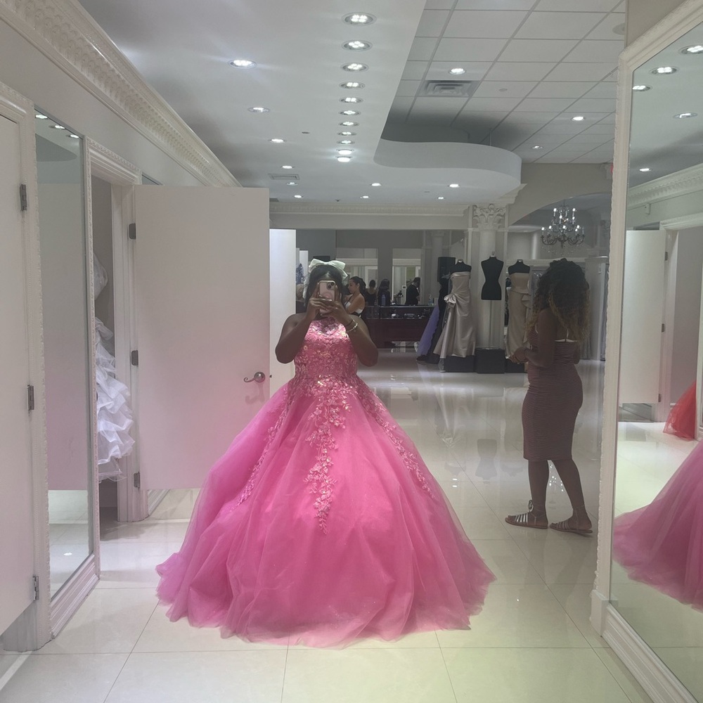 Elegant Pink dress with hoop skirt for under dress